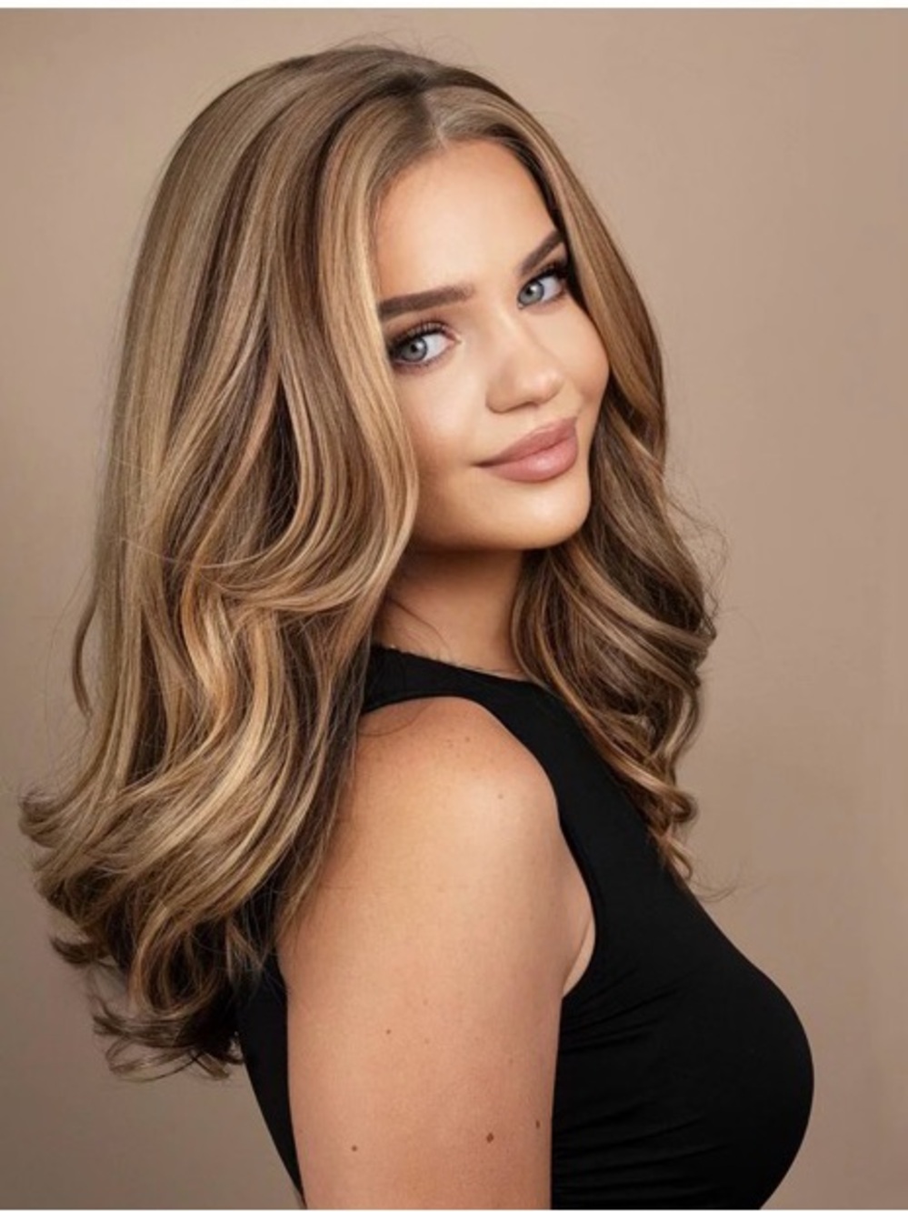 Irresistible Me, vegan fiber blowout wig - 18" blonde highlights